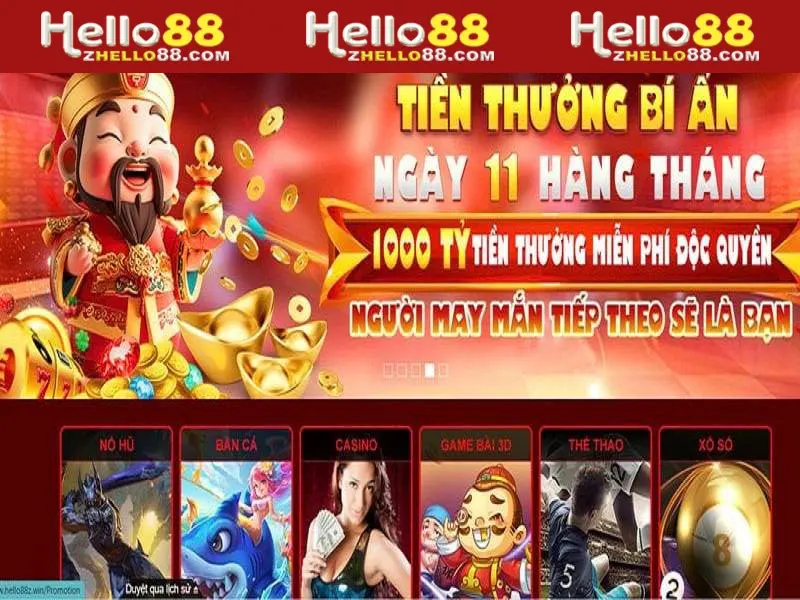 Hello88 được phát triển với hệ thống chuyên mục game thú vị